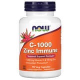 NOW Foods, Suplemento inmunitario de vitaminaC-1000 y zinc, 1000mg de vitaminaC y 15mg de zinc, 90cápsulas vegetales