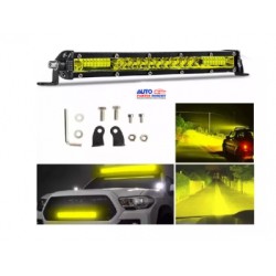 BARRA LED 12 COLOR AMARILLA EXCELENTE ILUMINACION TODO TERRENO 4X4 ANTINIEBLA 78 WATS 12 A 24 VOLTS 3500 KELVIN OEM.