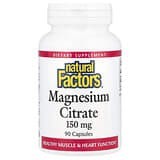 Natural Factors, Citrato de magnesio, 150mg, 90cápsulas