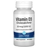Lake Avenue Nutrition, VitaminaD3, 25mcg (1000UI), 360cápsulas blandas