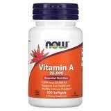 NOW Foods, Vitamina A, 7500 mcg (25.000 UI), 100 cápsulas blandas
