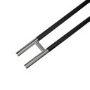 MANILLÓN TIPO H MOLETEADO - SATÍN/NEGRO - 50" - MODULAR - ACERO INOXIDABLE 304 - MOD. L22 (SET)