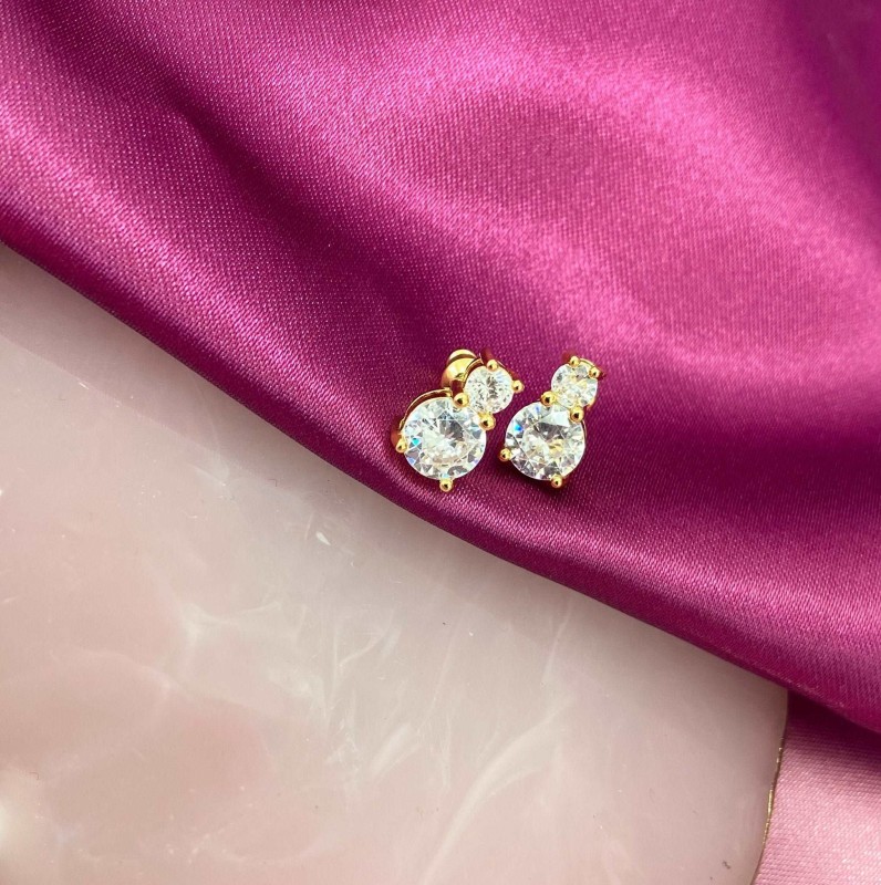 Aretes 106 doble circulo zirconia