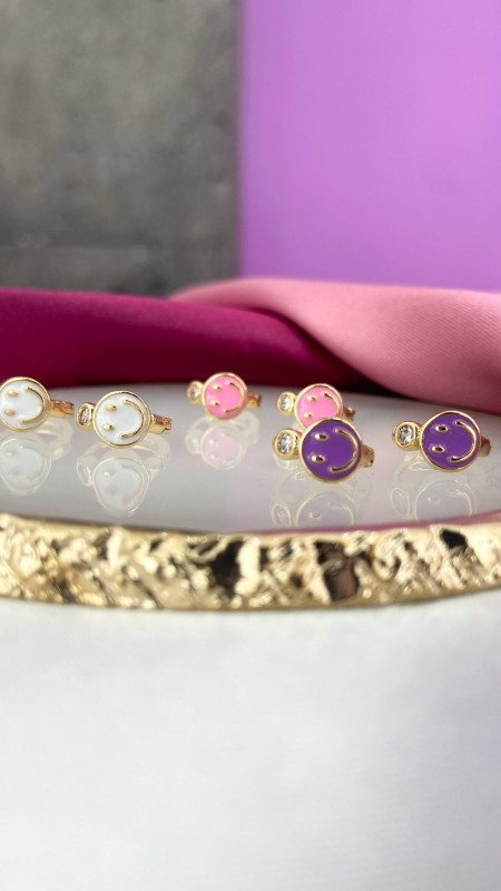 Aretes 104 carita feliz colores