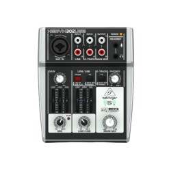 Behringer XENYX 302USB Mezcladora de Audio, 2 canales, usb, grabación en vivo