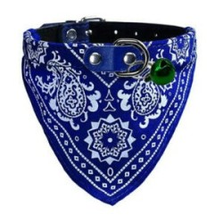 Collar chico con paliacate para mascotas + cascabel, variedad de colores jr1239