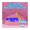 Collar ajustable de piel sintética con decoración de huellas metálicas talla M, variedad de colores / MAS.09.4.M