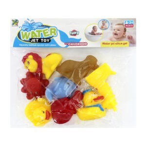 Paquete con 8 juguetes en forma de animales con chifle / water jet toy