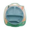 Set plato redondo entrenador de silicona con 3 divisiones + 2 cubiertos para bebé, variedad de colores / childrens tableware
