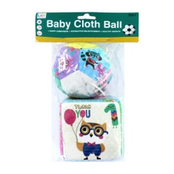 Paquete con 2 juguetes didácticos acolchados para bebé, variedad de modelos / baby cloth ball