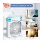 Mini ventilador aire acondicionado usb con función de humidificador, luz y capacidad para 600ml / clr.64