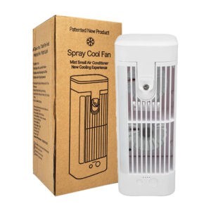 Ventilador doble tipo torre con 3 velocidades, lámpara y aire acondicionado / spray cool fan / pd-fc-05
