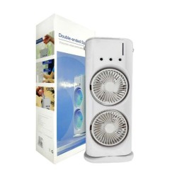 Mini ventilador enfriador doble de torre con humidificador y luces rgb / double-ended spray