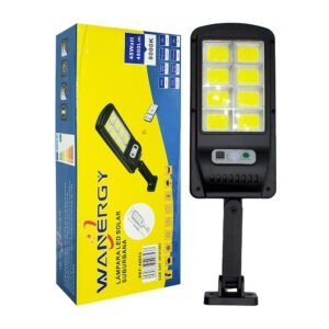 Lámpara solar suburbana wanergy luz led fría con protección ip65, consumo de 48 watts y control remoto