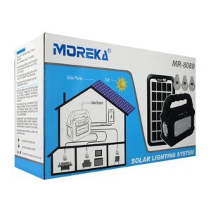 Lámpara de emergencia moreka con panel solar recargable y 3 focos de luz blanca / mor-8080