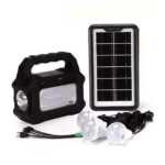 Lámpara de emergencia moreka con panel solar recargable y 3 focos de luz blanca / mor-8080
