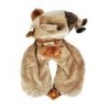 Peluche de toro café kawaii con cojín de viaje integrado, 32cm / la bella pandita / 488m