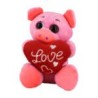 1pza Peluche pequeño de 15cm en forma de cerdito, pato, rana, jirafa o panda con corazón y frase / love / dia feliz / te amo