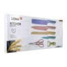 Juego de 4 cuchillos everywealth, evcrierh, evdrtverh, forging family o dvcretirh color pastel con tijeras y pelador / er-0278 /