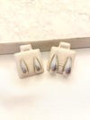 Arete Gota Lineas Plateado