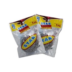 1pza Fibra pequeña de acero inoxidable star scrubber / mt671