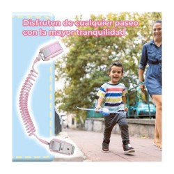 Brazalete arnés de seguridad anti extravió para niños con resorte estirable, variedad de colores