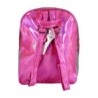 Mochila mediana con 2 compartimentos de plástico transparente con diamantina, confeti metálico y figuras cosidas / a-500 / a408 