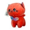 Peluche afelpado en forma de gato con ojos kawaii y moño tornasol, 18cm, variedad de colores / mr-530124