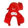 Peluche de conejo rojo con cojín de viaje integrado, 32cm / la bella pandita / 488n