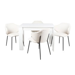 Mesa Aspen con 4 Sillas Suanna Beige