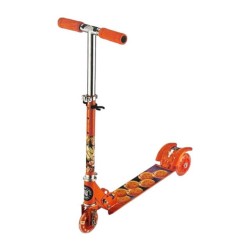 Scooter patín del diablo infantil metálico plegable con 3 ruedas, luz led y estampado de dragón ball / t378958