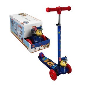 Scooter patín del diablo infantil ajustable, 3 ruedas con luces y figura 3d con diseño de chase – paw patrol / 3w scooter 3d / 1