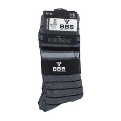 Paquete con 3 pares de calcetines tobilleros bbs con diseño de líneas horizontales para caballero, variedad de colores / 3 pairs