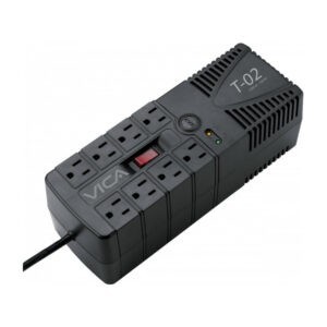 Regulador electrónico vica de voltaje con 8 tomas reguladas y con supresor de picos 700 watts / t-02
