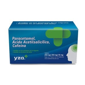 YZA PARA/ASA/CAFEINA 250/250/65MG 24 TAB