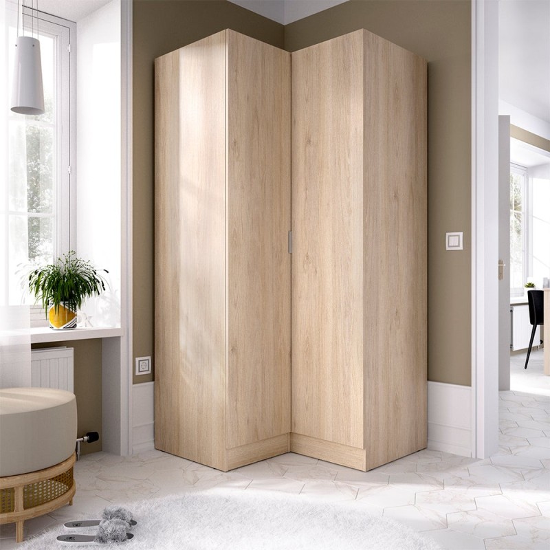 Armario rincón con puertas Essen - Roble