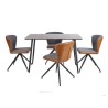 Mesa Miso con 4 Sillas Vigo Gris /Café