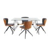 Mesa Macoba con 4 Sillas Vigo Gris / Café