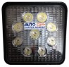 FARO LED CUADRADO 9 LED FIJO TIPO REVERSERO 11CM X 11CM CON BASE CON 1 TORNILLO 2000 LUMEN JUEGO 2 PIEZAS FAL27WC-XLE