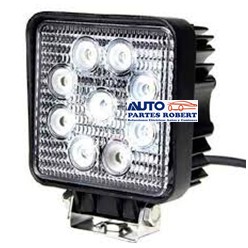 FARO LED CUADRADR 9 FOCOS HYPERLED27 WATTS CON ESTROBO Y FIJO ALTA ILUMINACION 27W 2000 LUMEN JUEGO 2 PIEZAS FAL27WCF-XLE