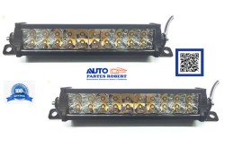 FAROS LED BARRAS DE LED DUAL BLANCO Y AMBAR CON FUNCION FIJA Y ESTROBO EXCELENTE ILUMINACION CON 20 LED 12 A 36 VOLTS OEM. FAL40