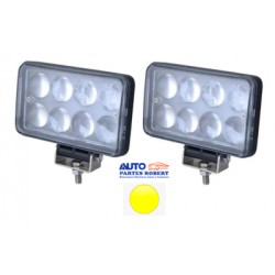FAROS LED RECTANGULARES 15X9 CON AUMENTO TIPO LUPA ALTA ILUMINACION COLOR AMARILLO OEM. FAL24WLY-SAI