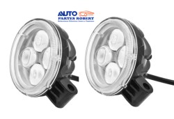 FAROS LED REDONDOS 4 LED CON LUPA COLOR BLANCO EXCELENTE ILUMINACION JUEGO 2-PZ OEM. FA-LHR4LC