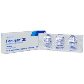 Femisan 3D Vaginal 800Mg/100Mg 3 Tabs
