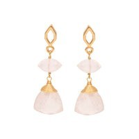 Aretes Ella Cuarzo Rosa