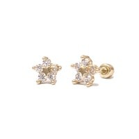 Flor de zirconia Oro 10k