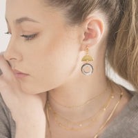 Aretes medio circulo con Aro Abulon