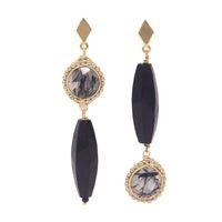 Arete Onix con Cuarzo Rutilado Mix