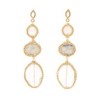 Aretes triple cuarzo con moonstone