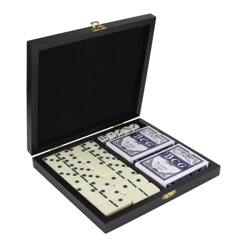 JUEGO DE DOMINÓ Y CARTAS ARUA Incluye caja de made...